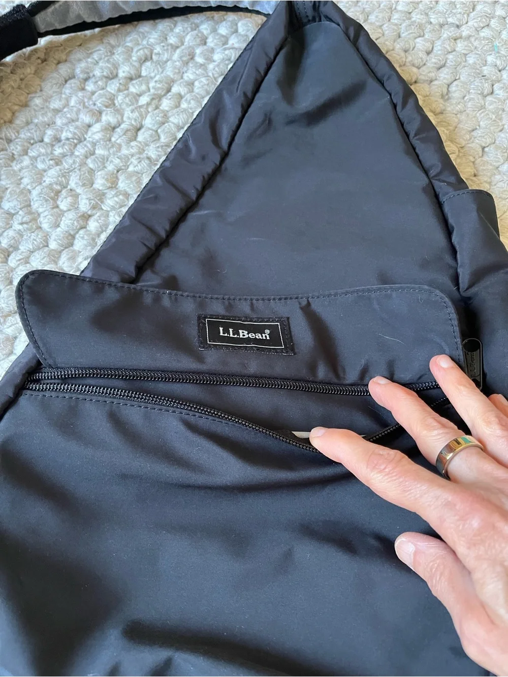 L.L. Bean Black Sling Backpack